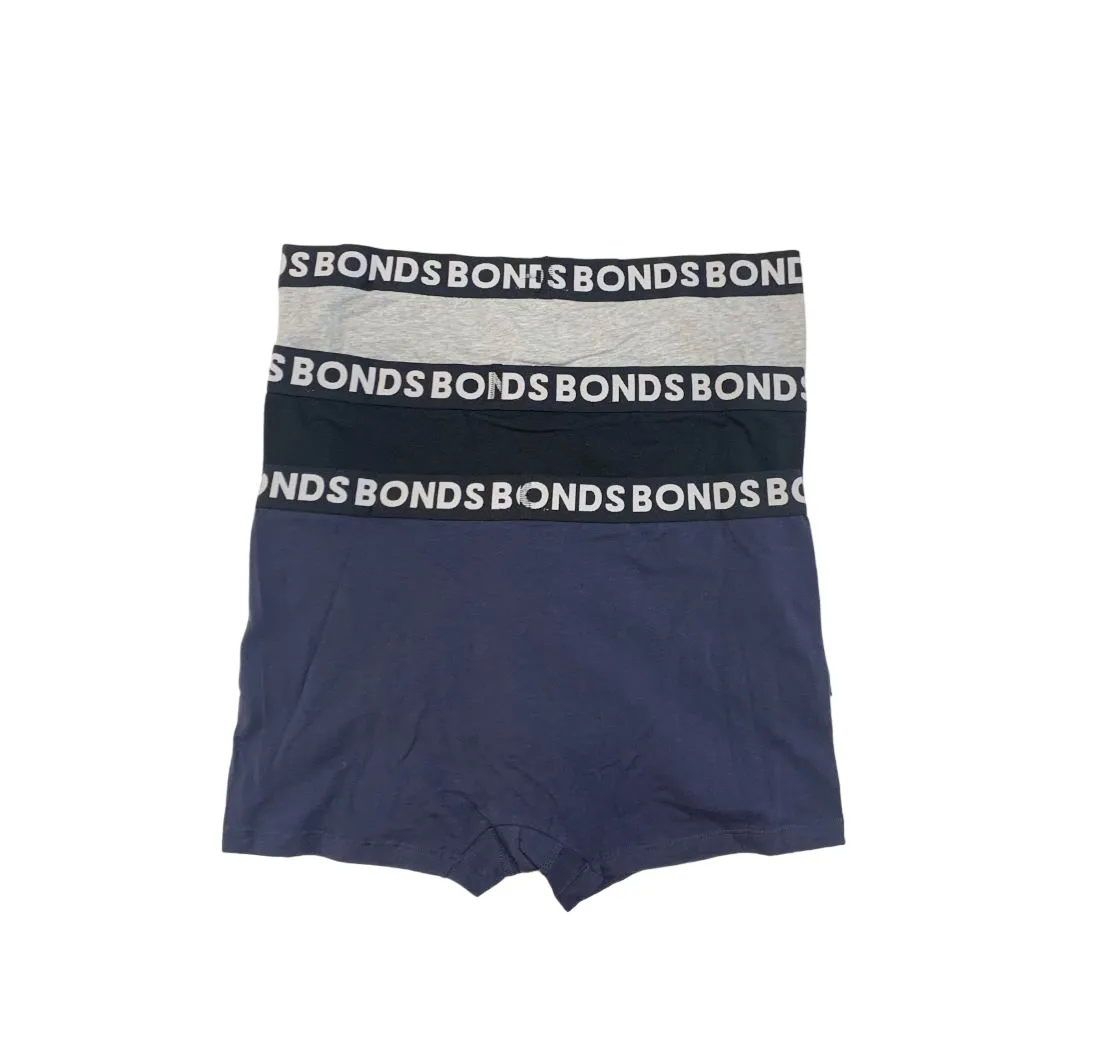 12 X Bonds Mens Everyday Trunks Underwear Grey / Black / Blue Undies