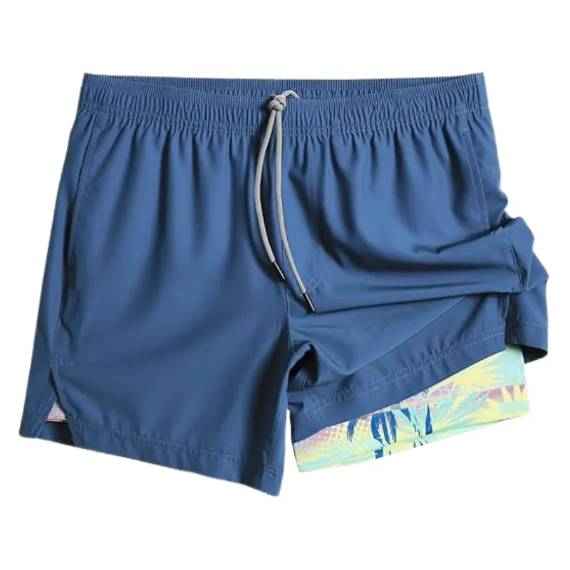 2 In 1 Quick Dry Athletic Shorts With Vibrant Inner Layer