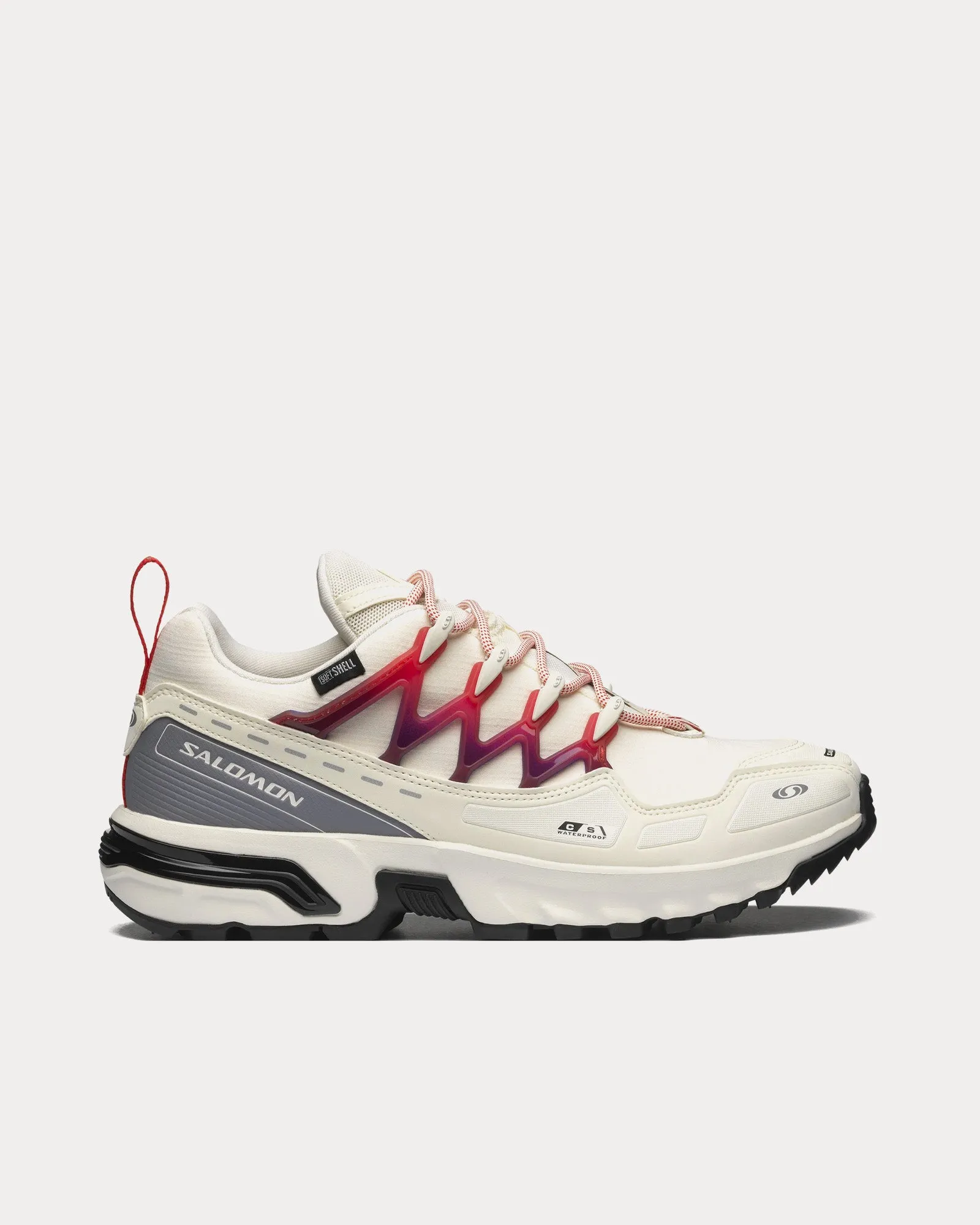 ACS   Climasalomon Vanilla Ice / Quicksilver / High Risk Red Low Top Sneakers