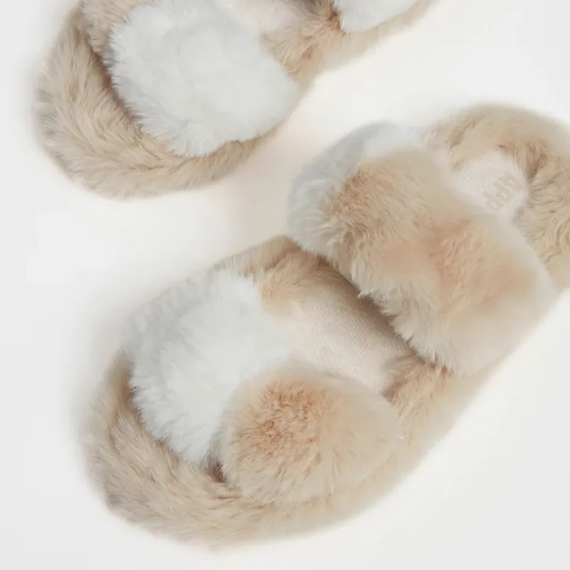 Apparis Lois Ivory & Latte Slippers