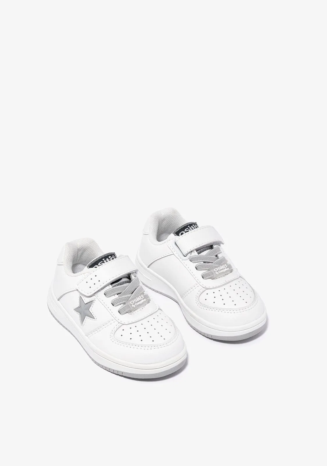 Baby's Unisex White Star With Lights Sneakers