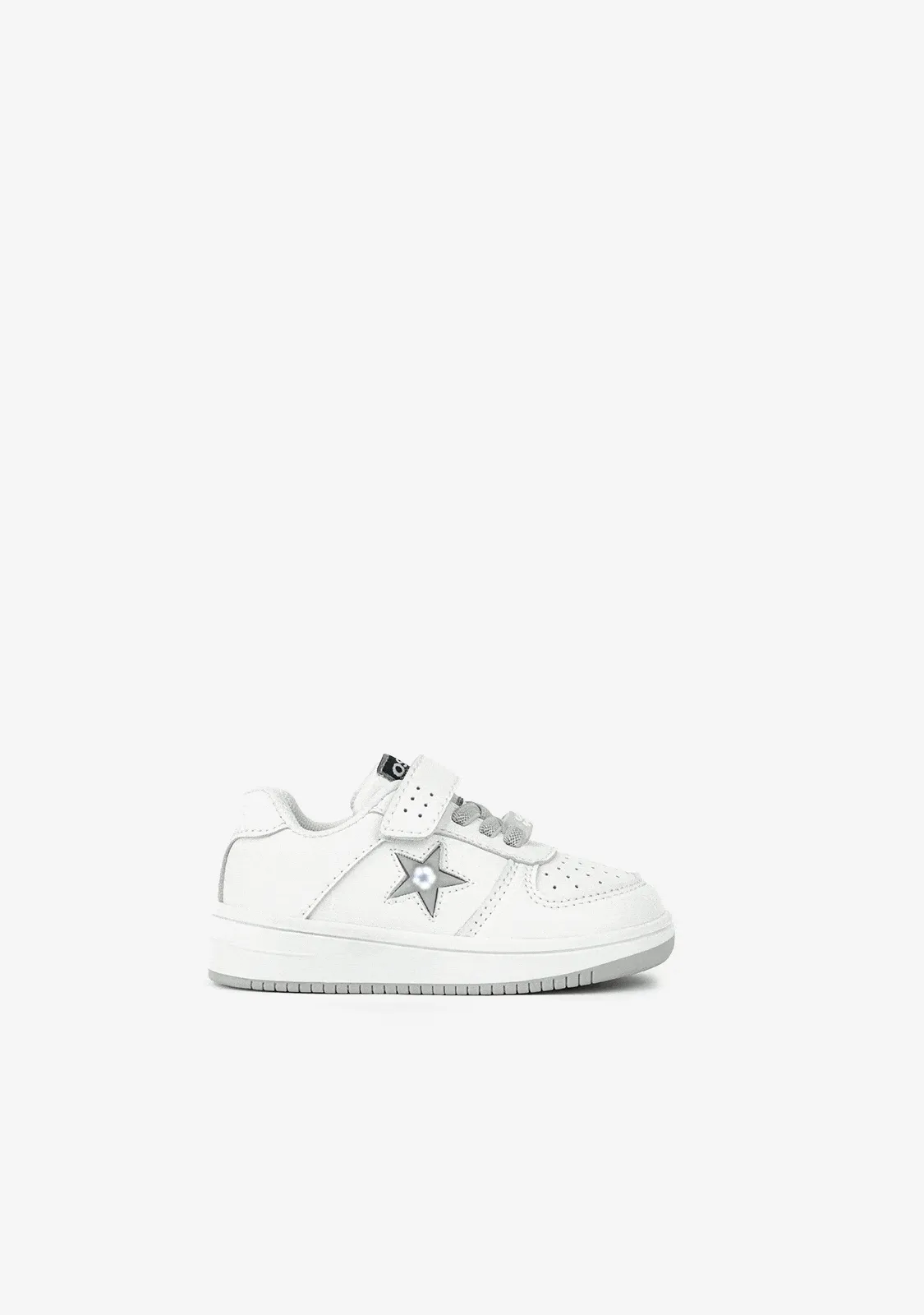Baby's Unisex White Star With Lights Sneakers