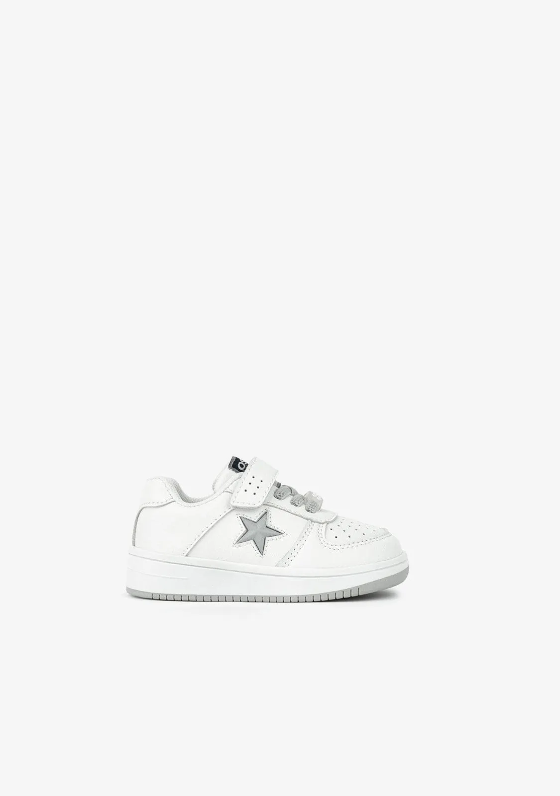 Baby's Unisex White Star With Lights Sneakers