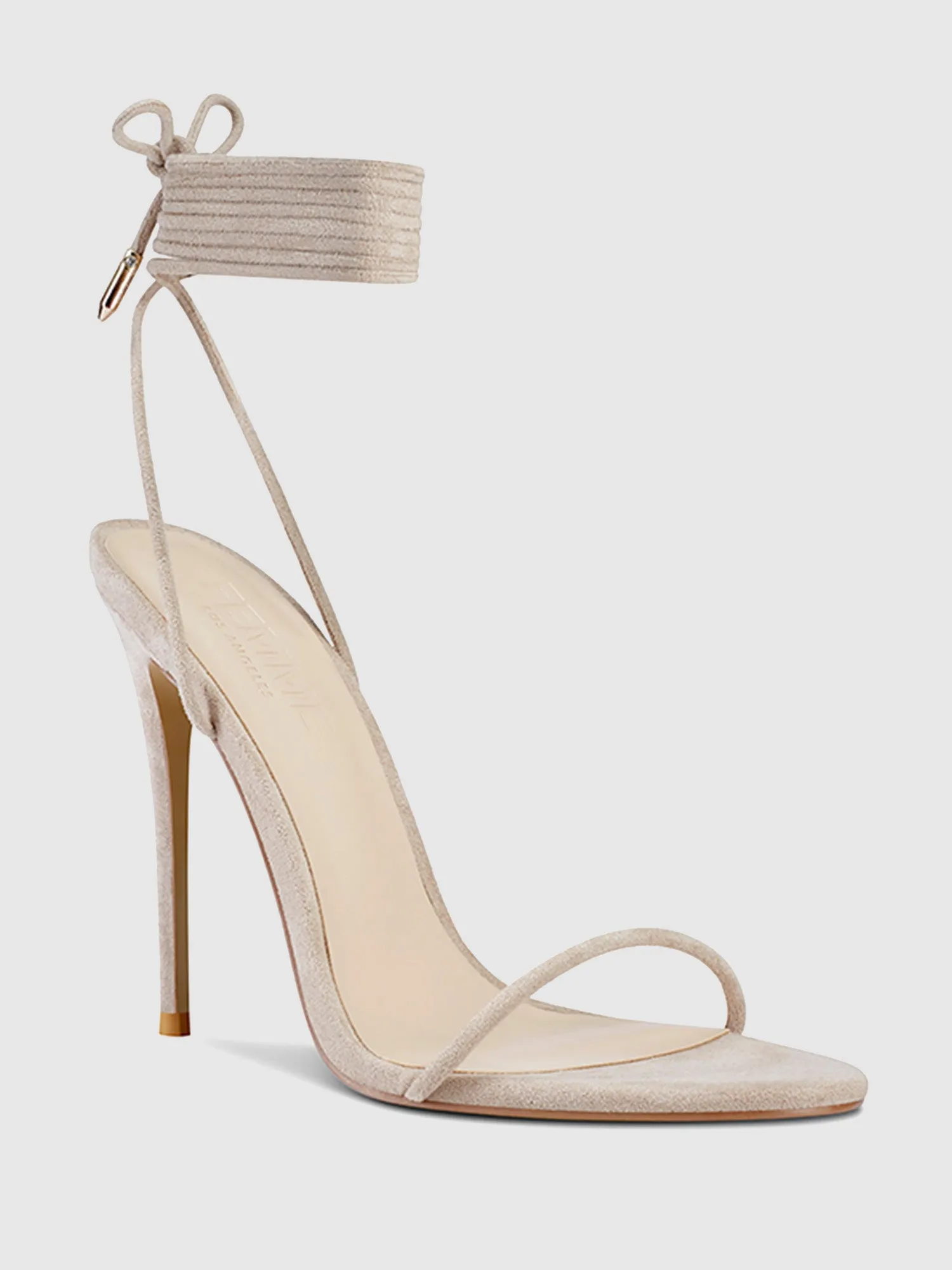 Barely There Lace Up Heel - Nude