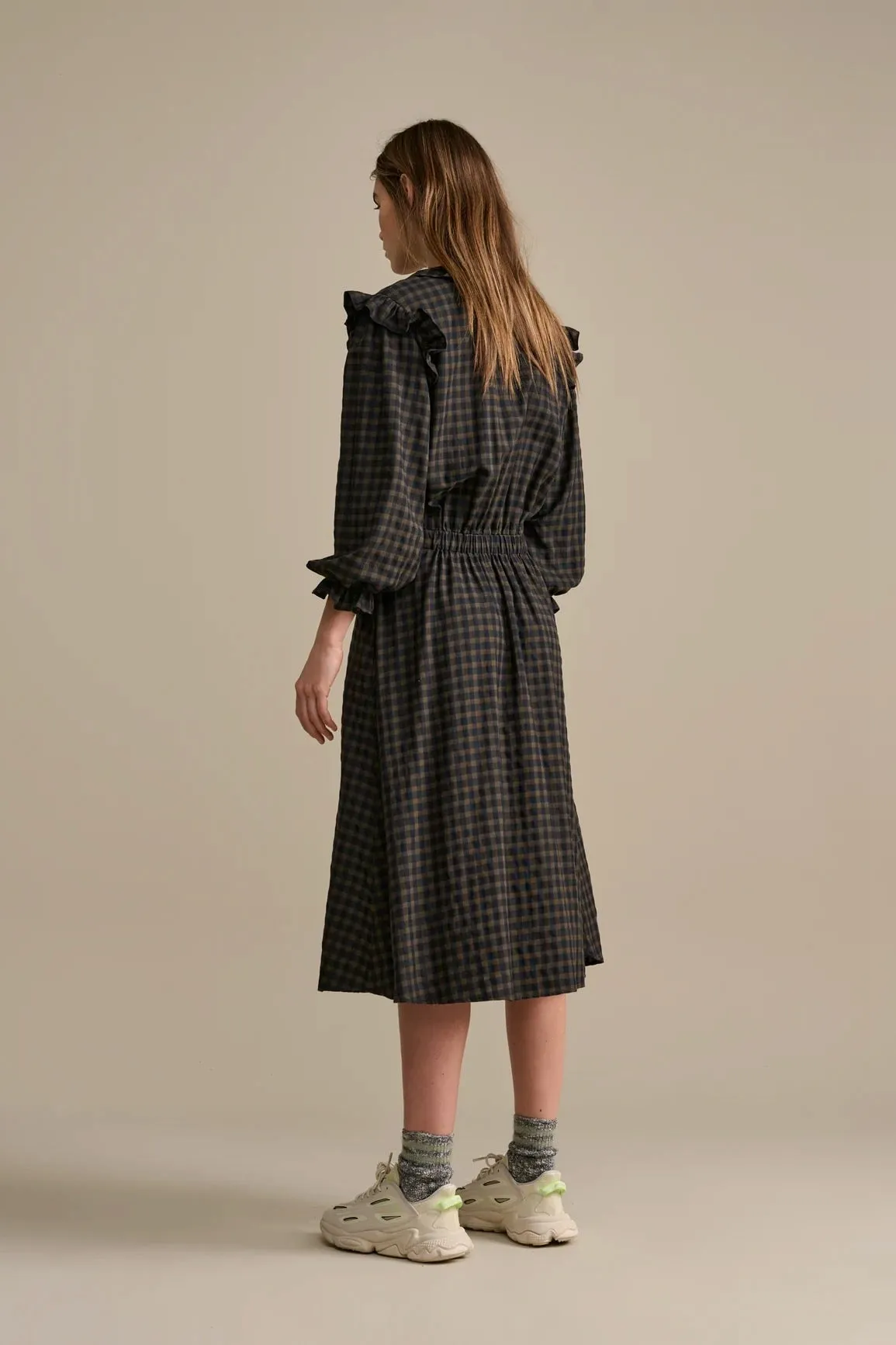 Bellerose- Farrah Dress: Brown/ Black Gingham