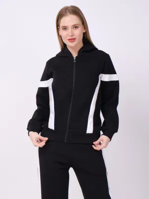 Black Sweatshirt with White Stripes
