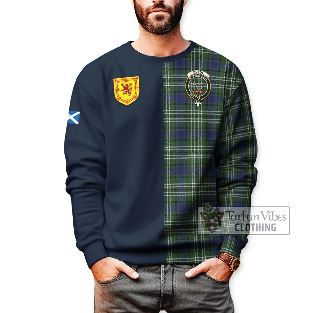 Blyth Tartan Sweatshirt Alba with Scottish Lion Royal Arm Half Style