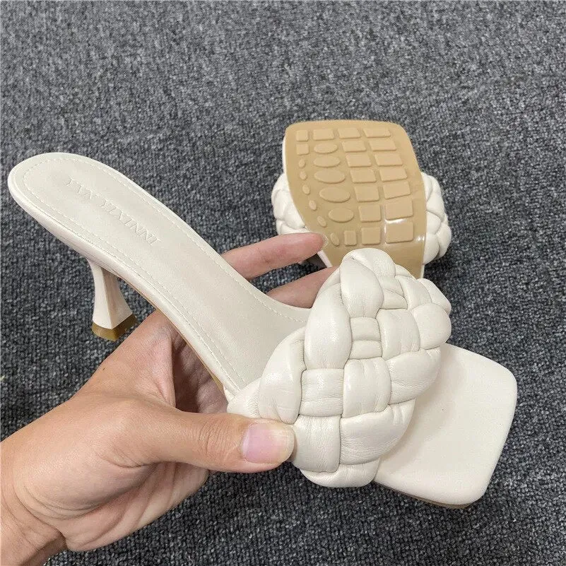 Braided 7cm High Heel Sandals