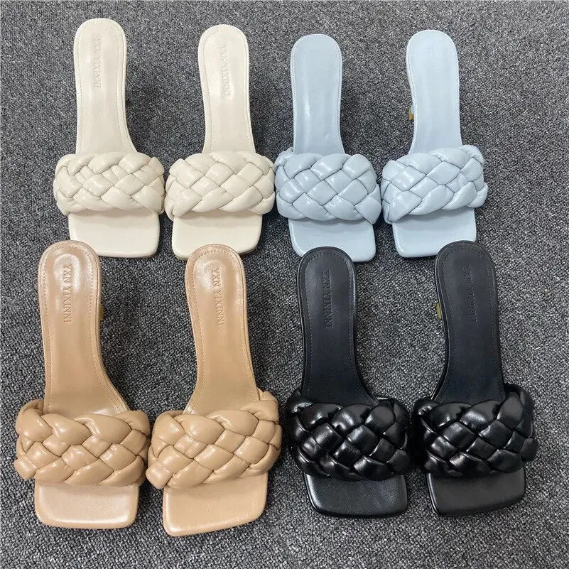 Braided 7cm High Heel Sandals