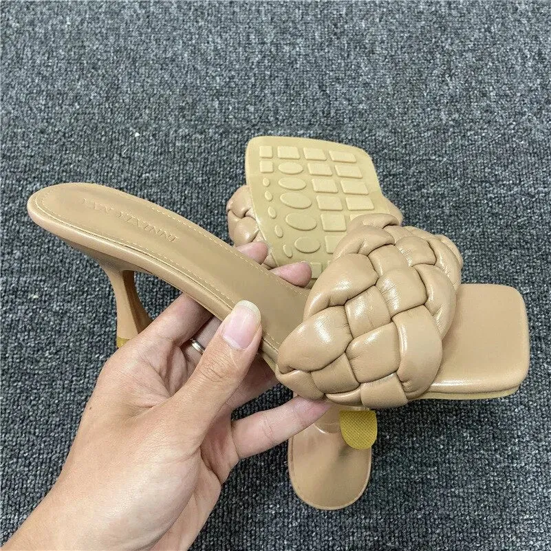 Braided 7cm High Heel Sandals