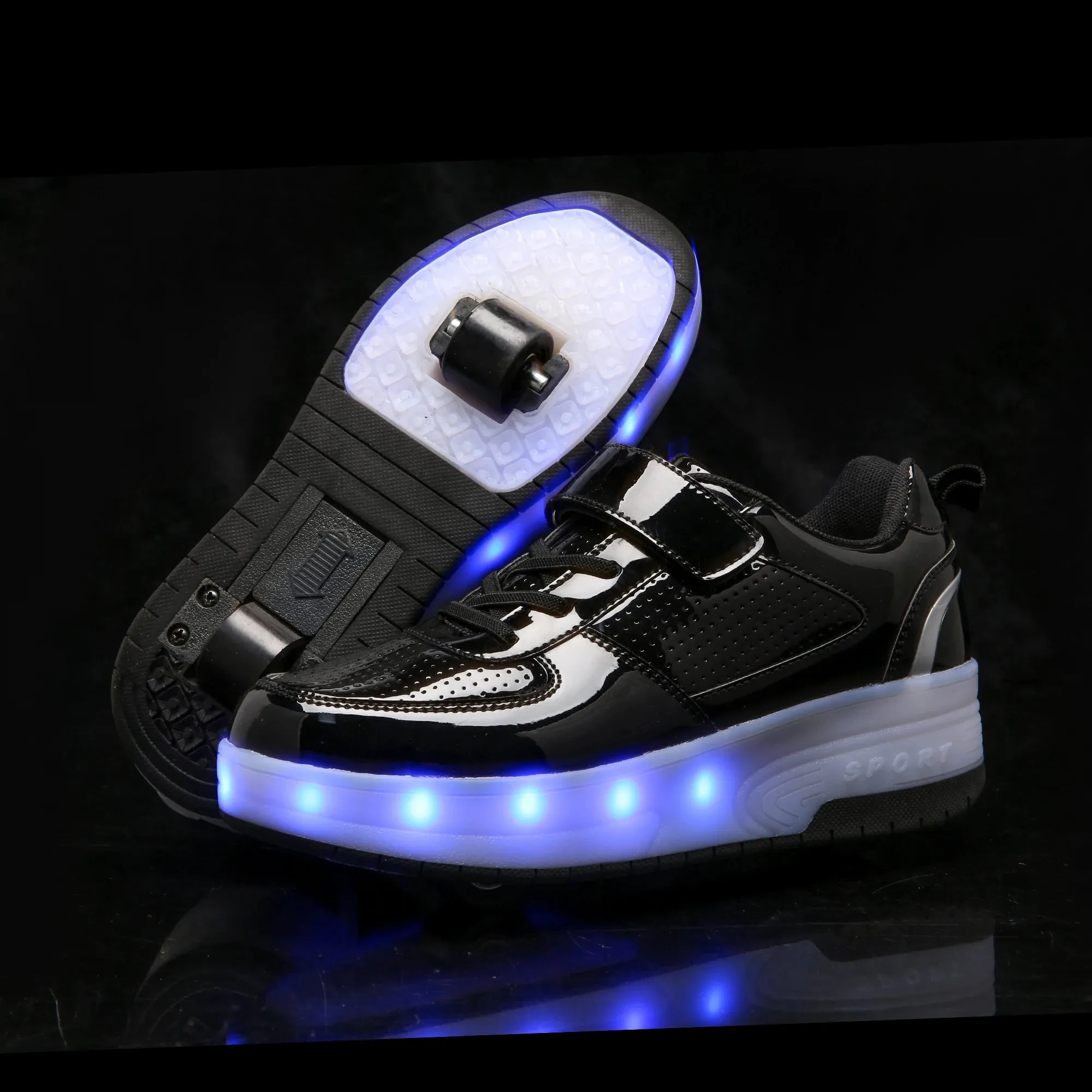 Children’s Two Wheels Glowing Sneakers Led Light Roller Skate USB Charging