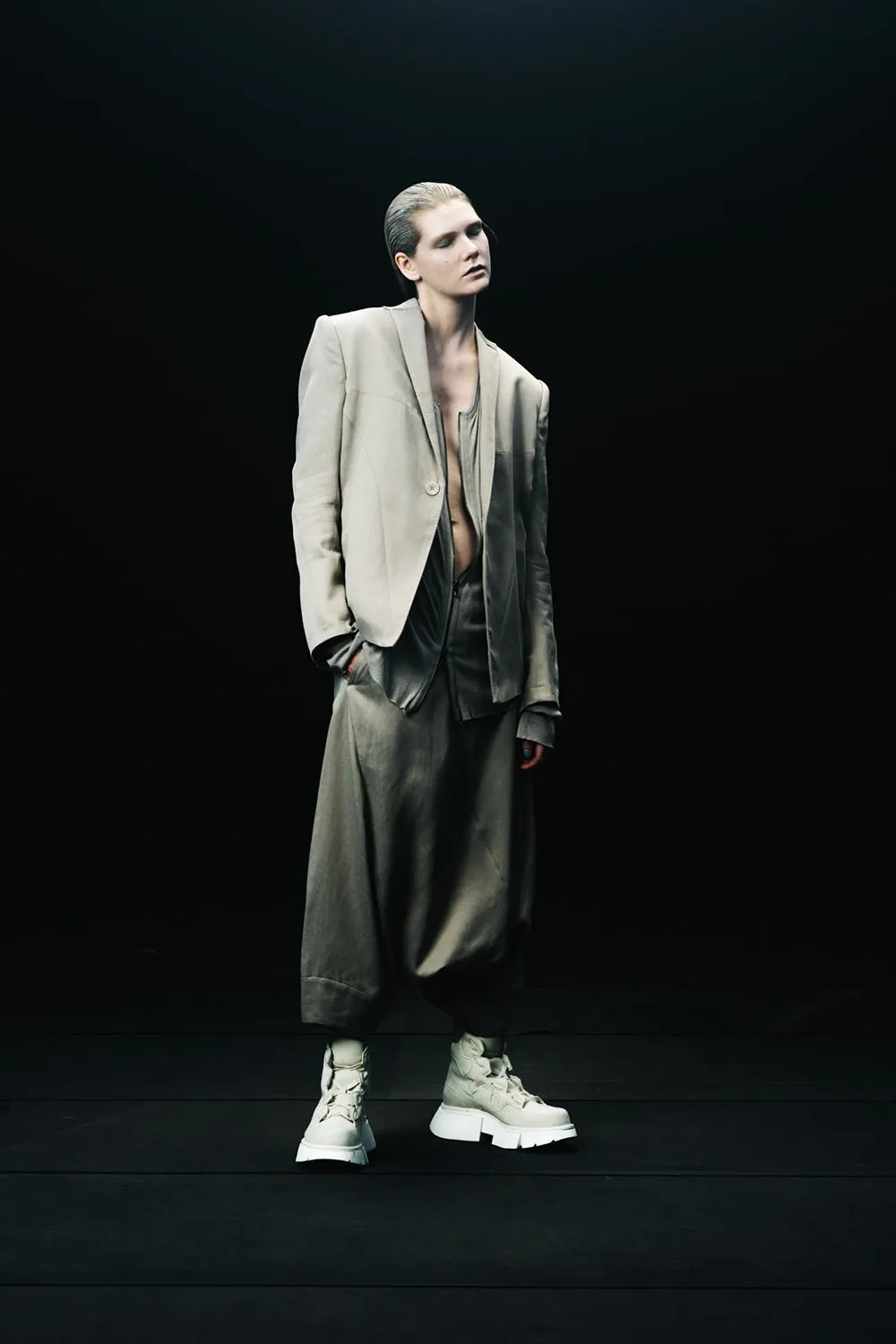 Cow Skin Boots  Light Gray