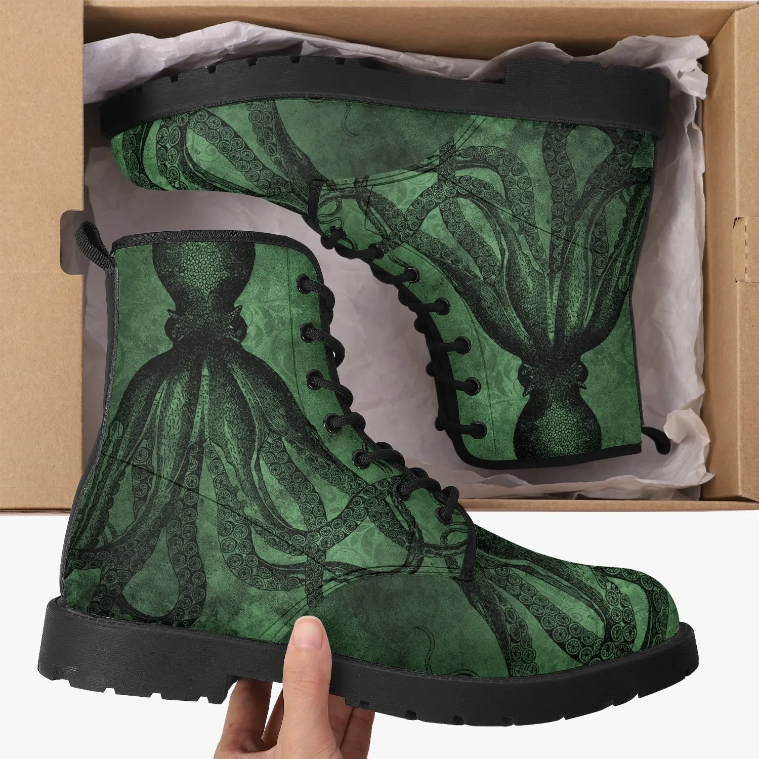 Cthullu Green Steampunk Boots (JPREG66)