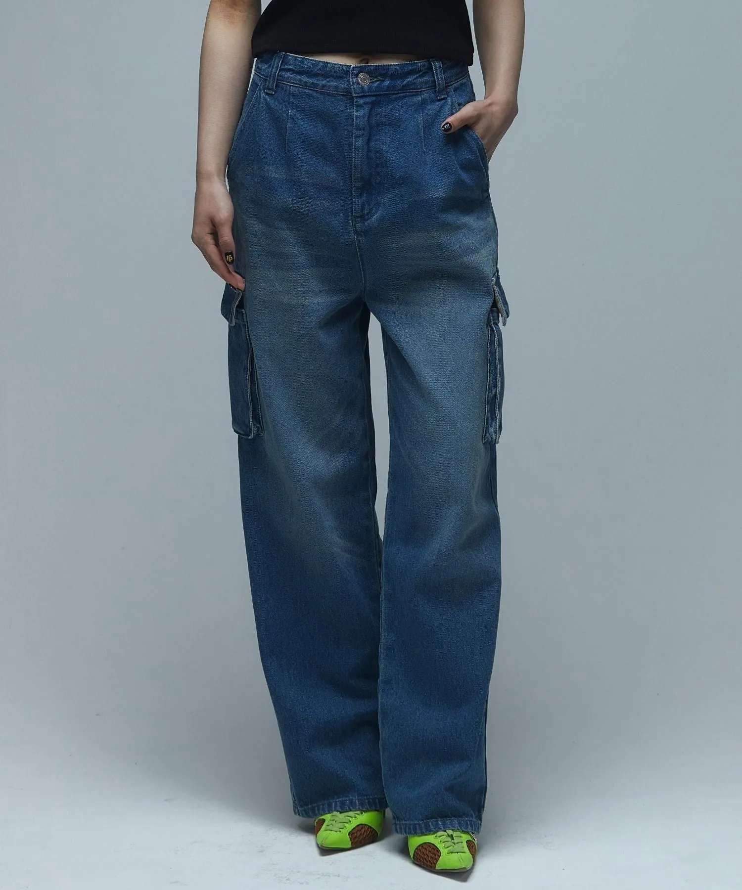 DENIM CARGO PANTS