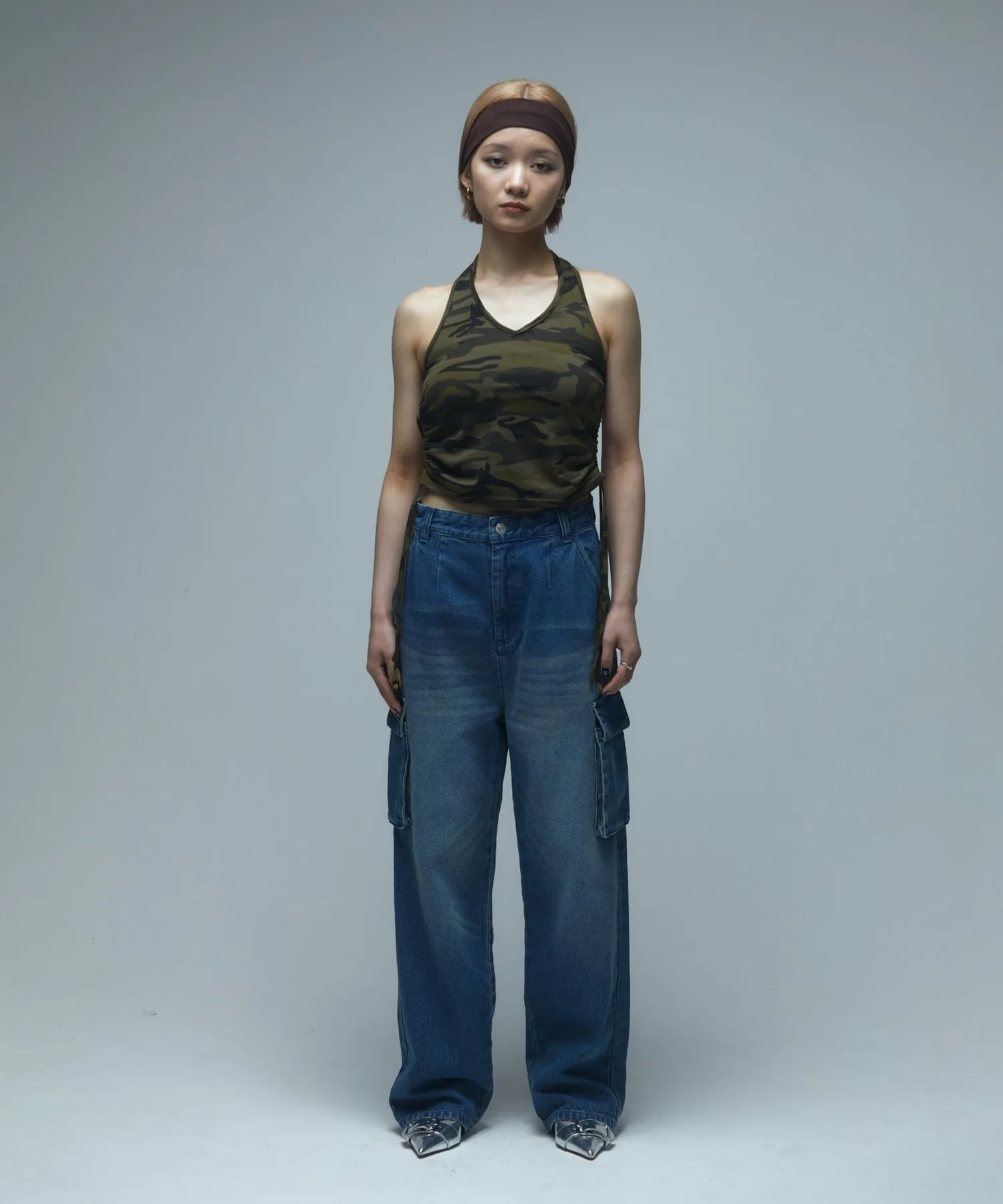 DENIM CARGO PANTS