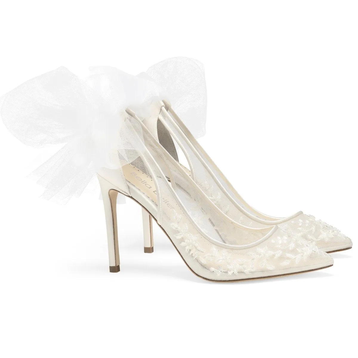 Edna - Floral and Tulle Bow Pump