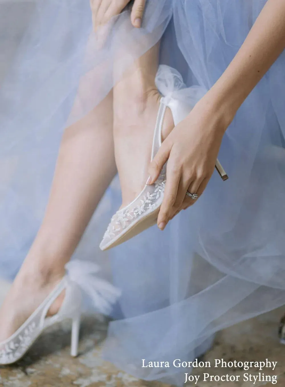 Edna - Floral and Tulle Bow Pump