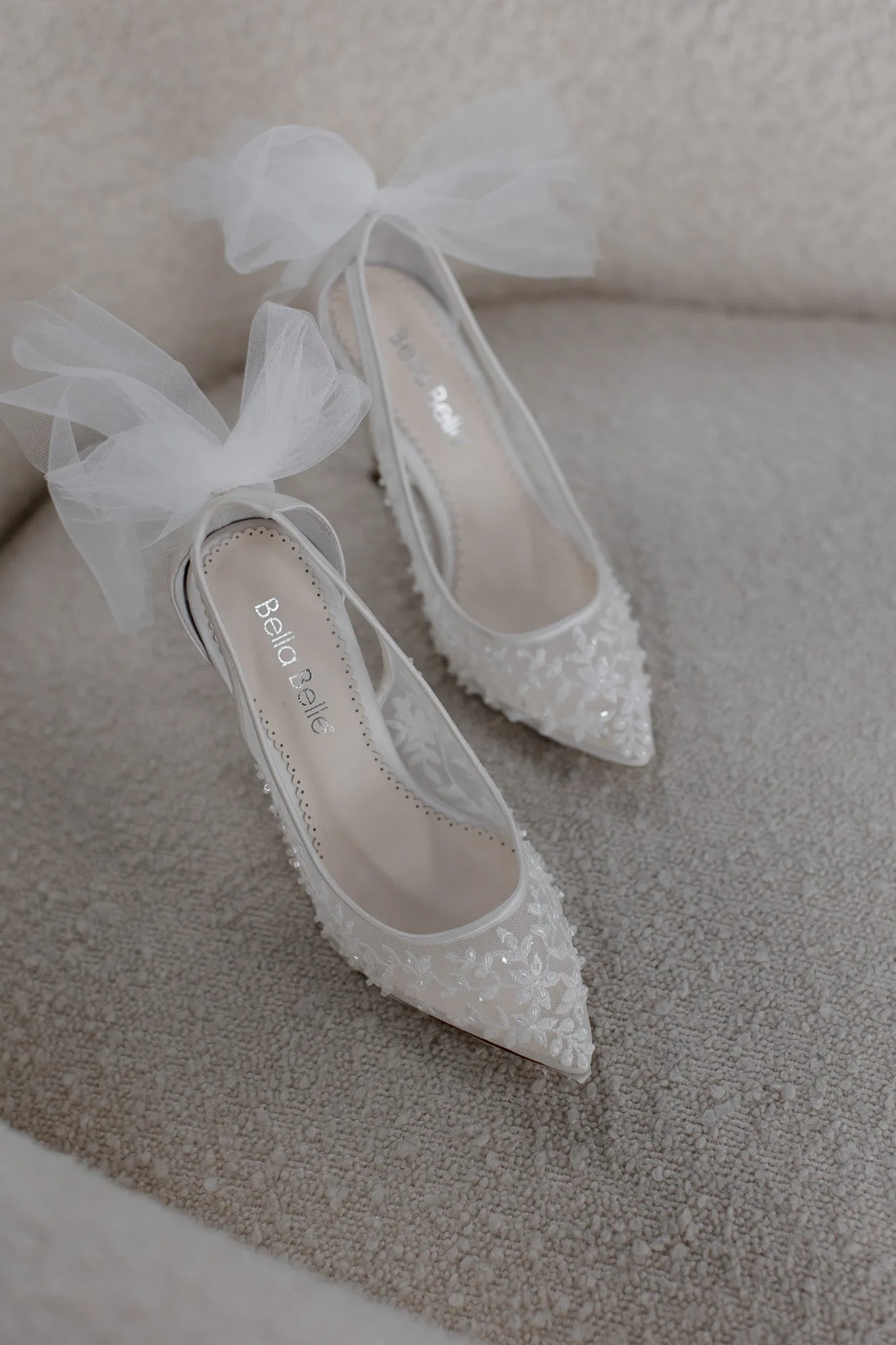Edna - Floral and Tulle Bow Pump