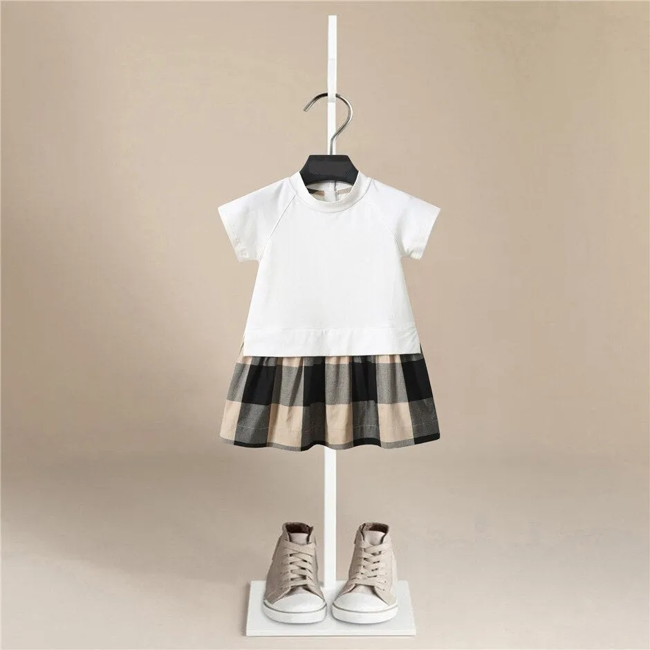 Eliza Cotton T-Shirt Plaid Dress