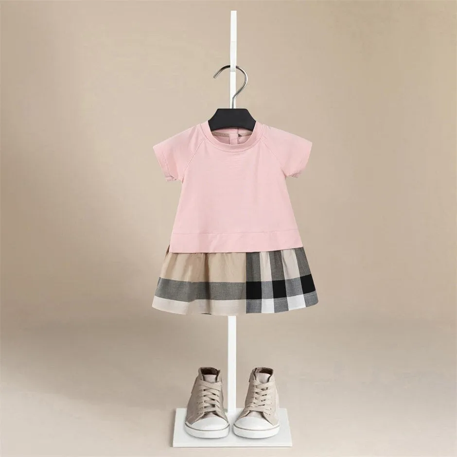 Eliza Cotton T-Shirt Plaid Dress
