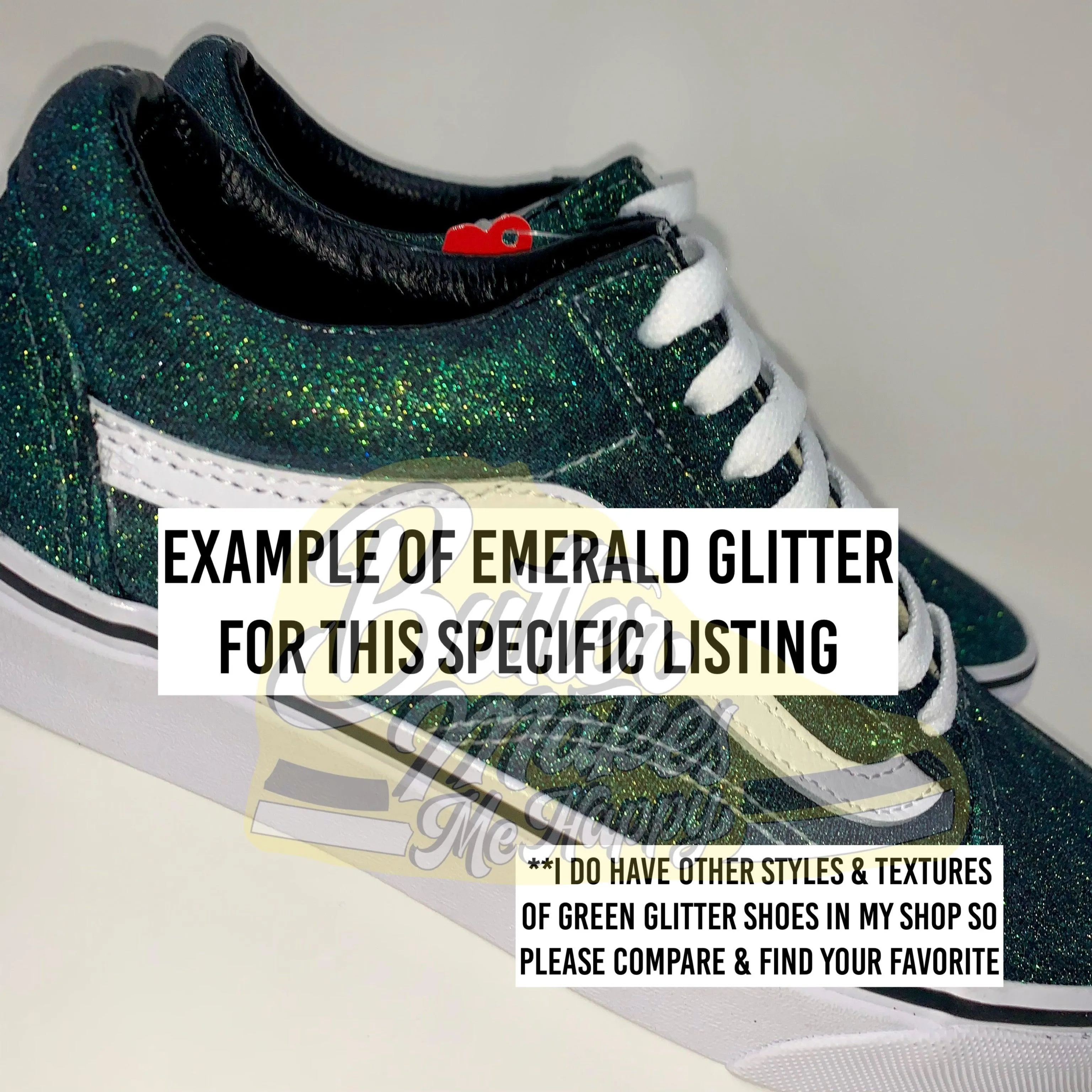 Emerald Glitter Hi Top Converse
