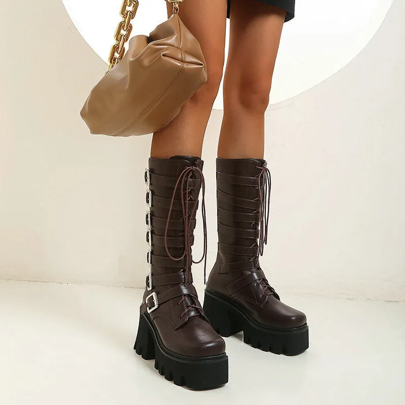 Evadne Thornfield - Gothic High-Heeled Boots by The Nevermore