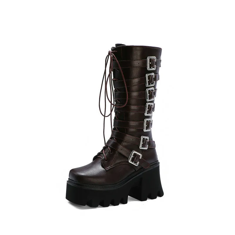 Evadne Thornfield - Gothic High-Heeled Boots by The Nevermore