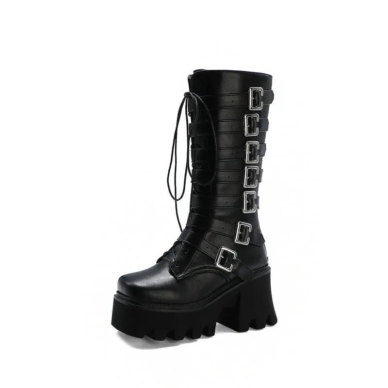 Evadne Thornfield - Gothic High-Heeled Boots by The Nevermore