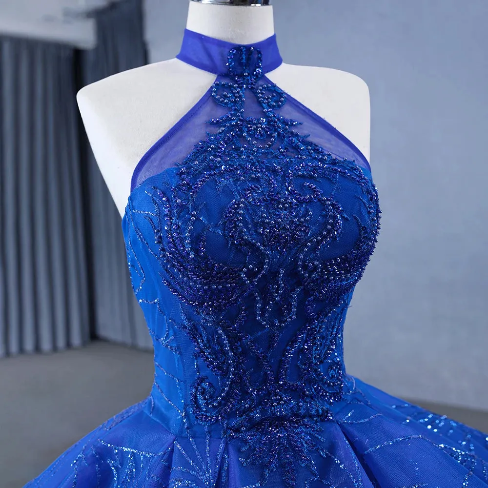 Evening Ball Gown Halter Dress