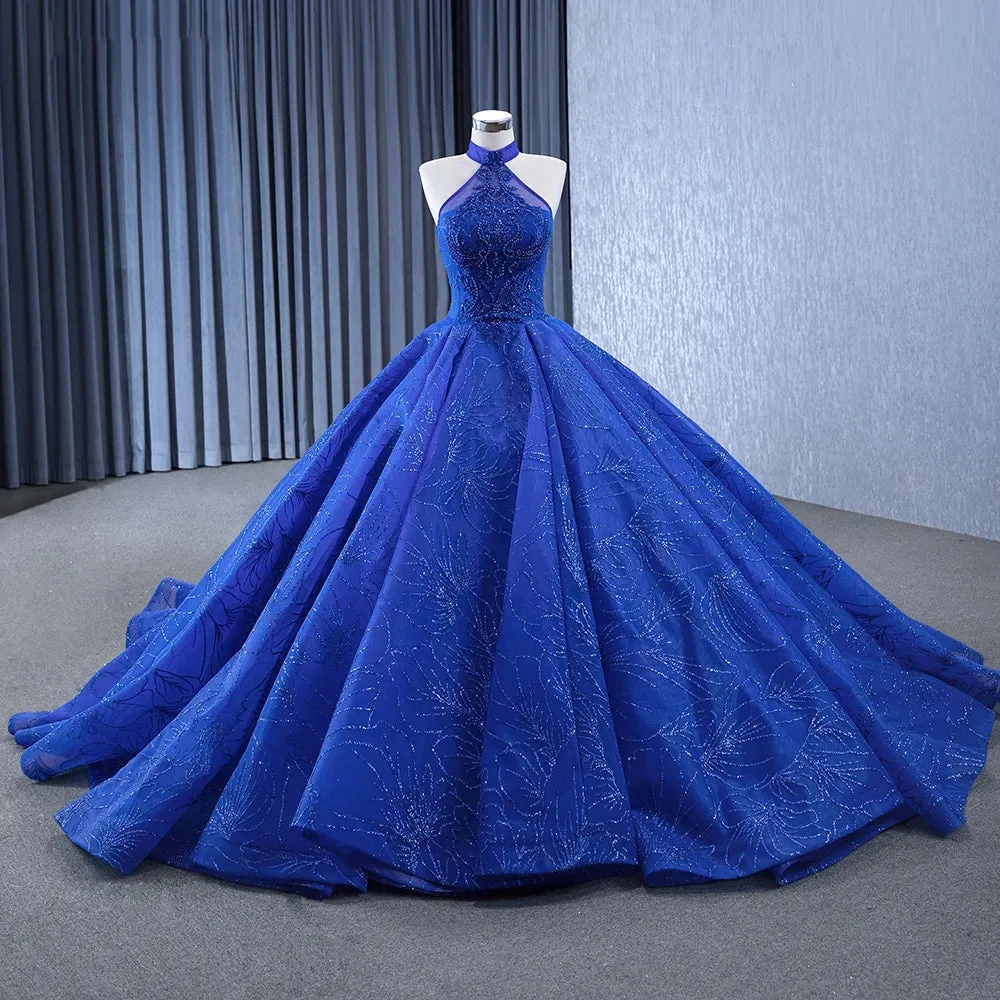Evening Ball Gown Halter Dress