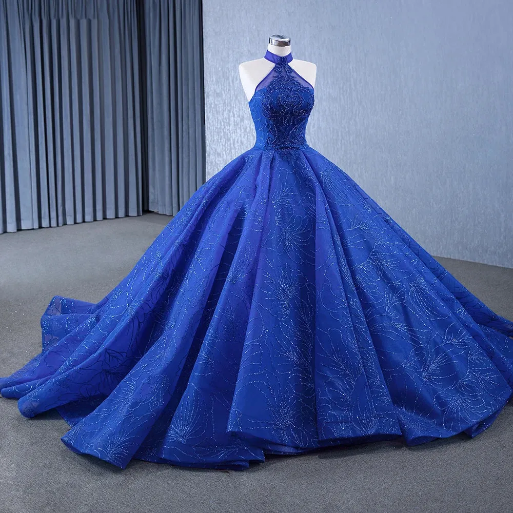 Evening Ball Gown Halter Dress