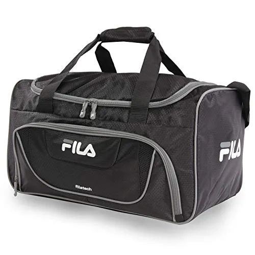 Fila Ace 2 Small Duffel Gym Sports Bag, Black/Grey One Size