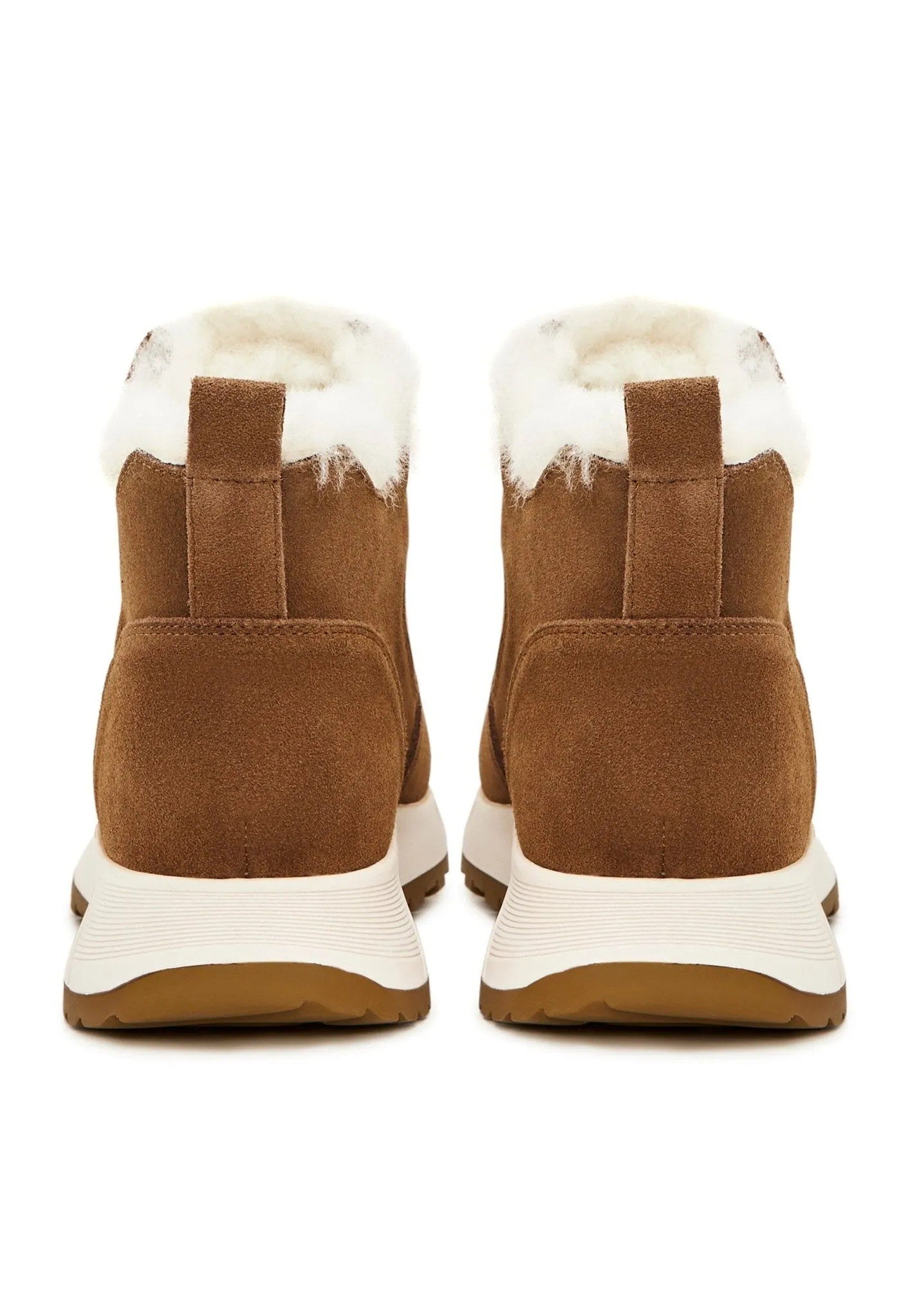 Flat Sole Winter Boots - Brown