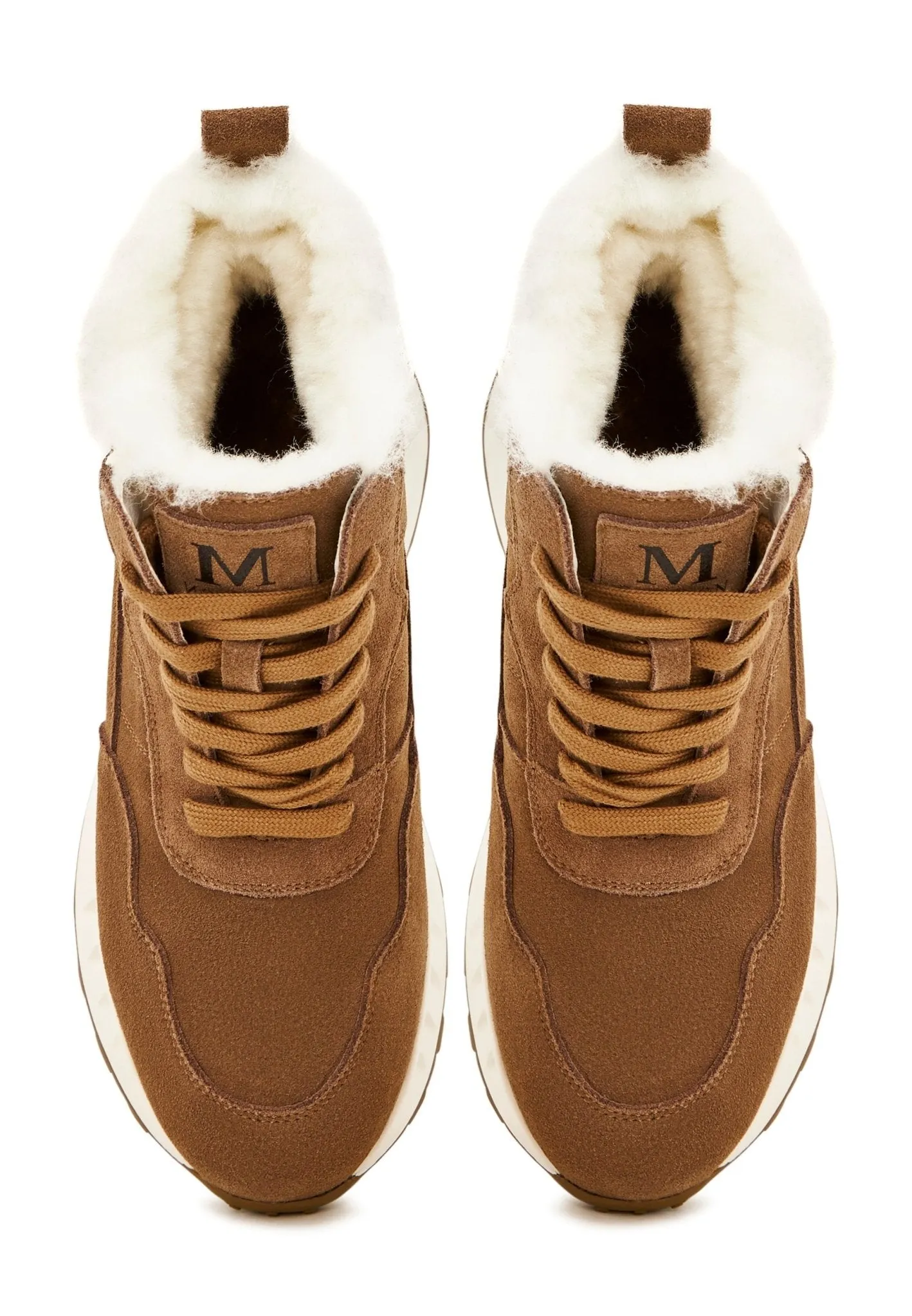 Flat Sole Winter Boots - Brown