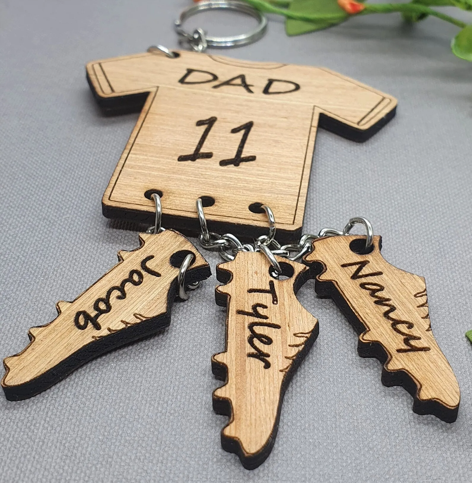Football Keyring/ Dad Keyring Daddy Father Son Daughter Gift Keychain