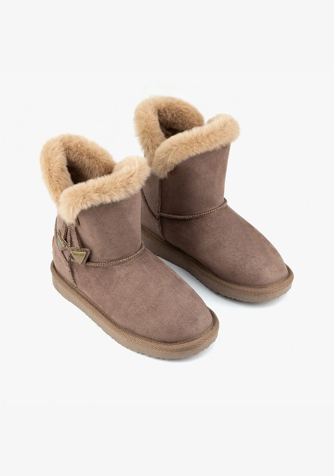 Girl's Taupe Metallized Australian Boots