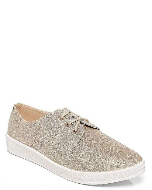 Gold Glitter Tennis Shoes