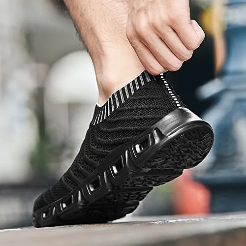 HANMUN Mens Trainers Road Running Shoes Mesh Lightweight Walking Shoes Athletic Gym Running Shoes