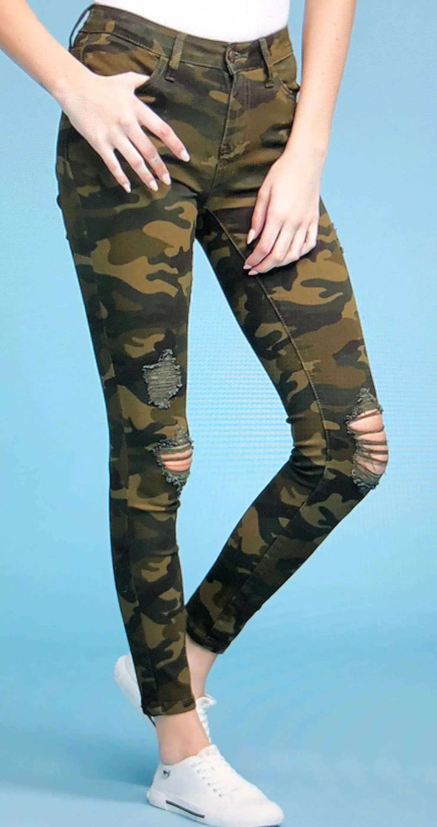 Judy Blue Distressed Camo Skinny Jeans