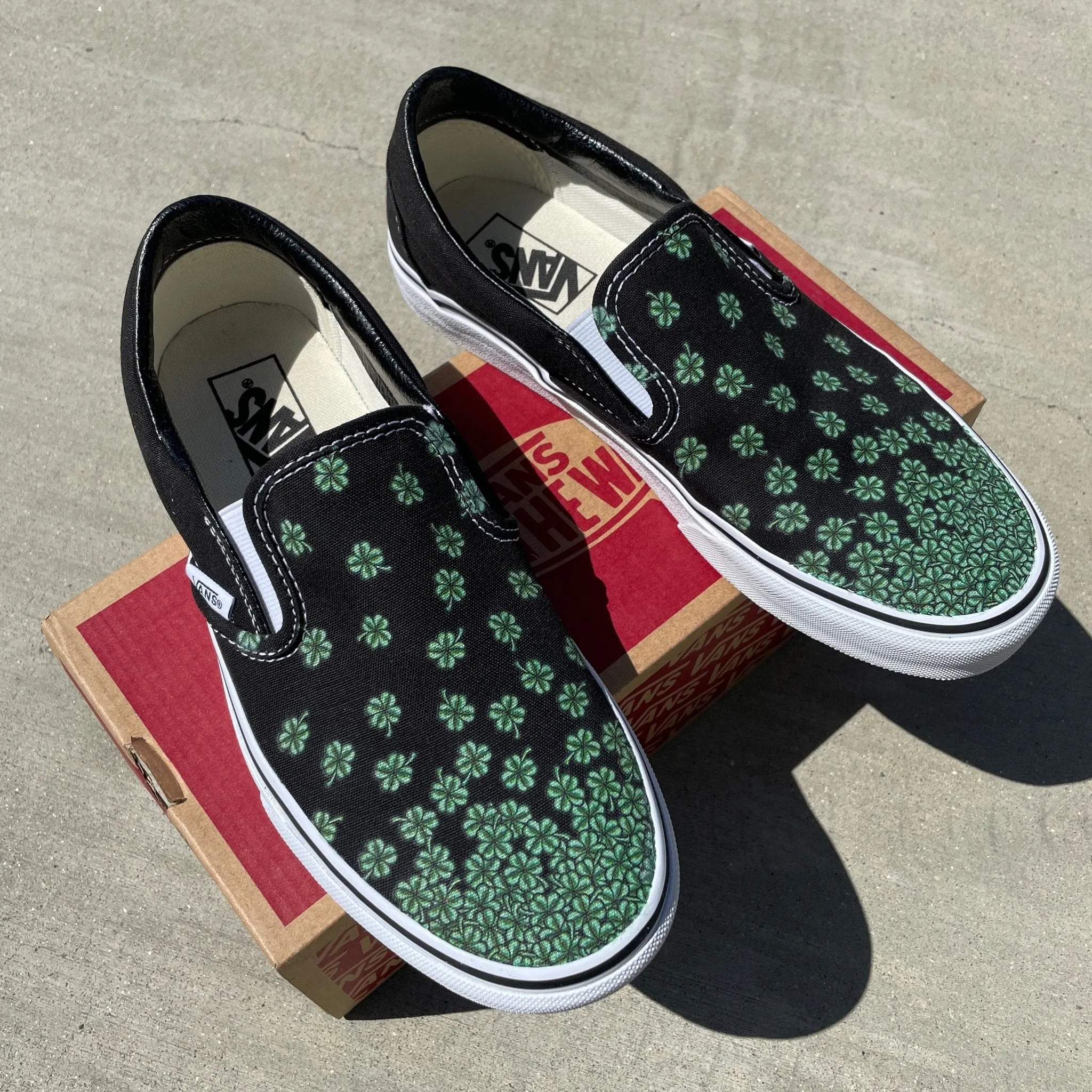 Kids Shoes - Clover Black Slip Ons