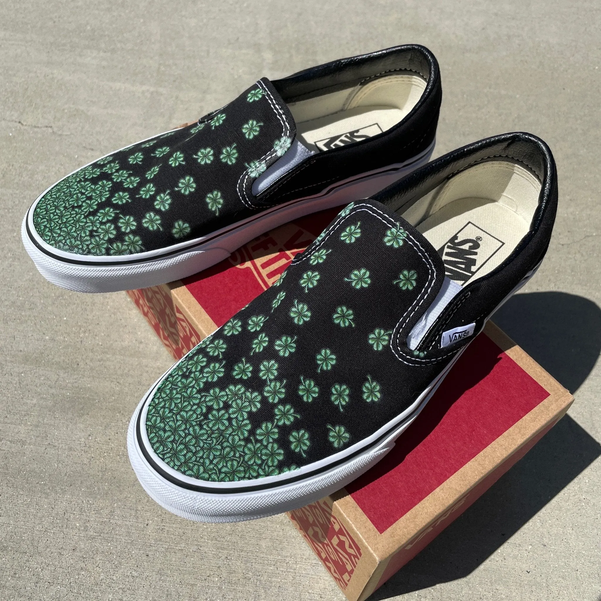 Kids Shoes - Clover Black Slip Ons