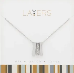 Layers Silver Trio Bar Necklace