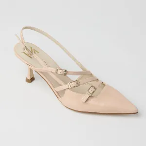 Marian Nude Patent Sling Back Shoes