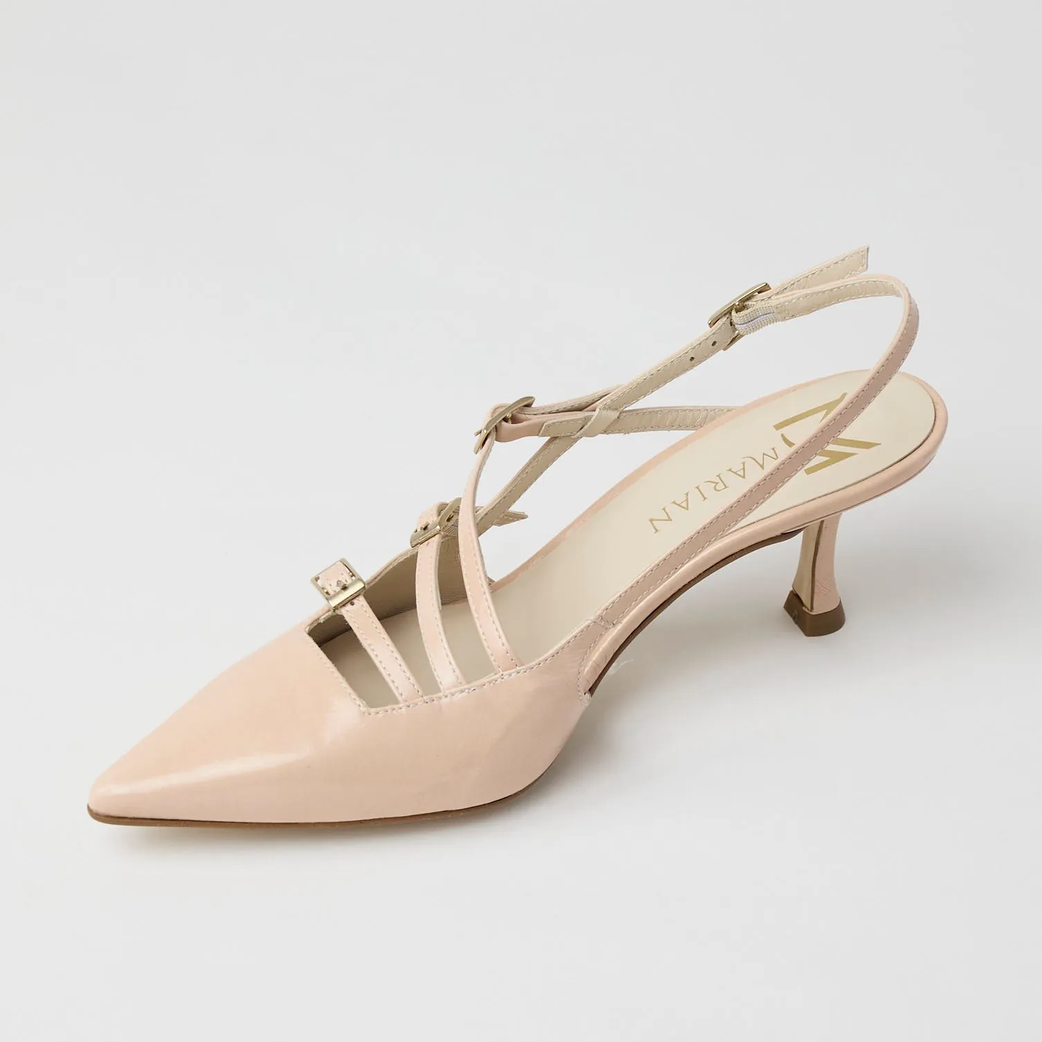 Marian Nude Patent Sling Back Shoes
