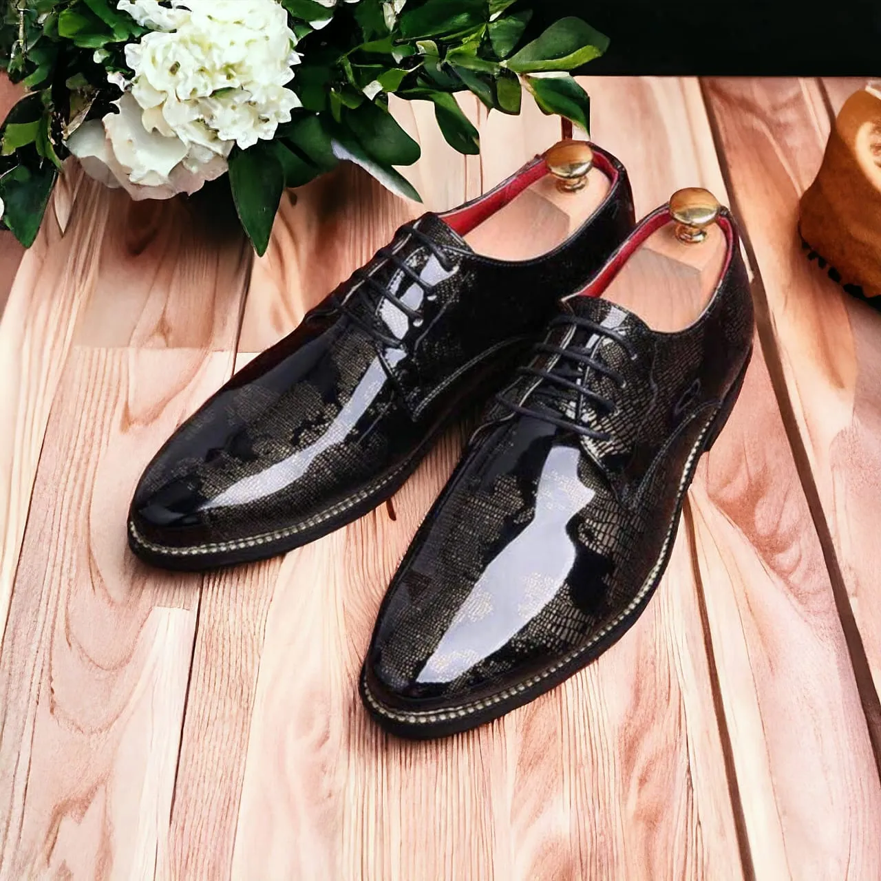 Men Fashion World Map Lace up Shoes