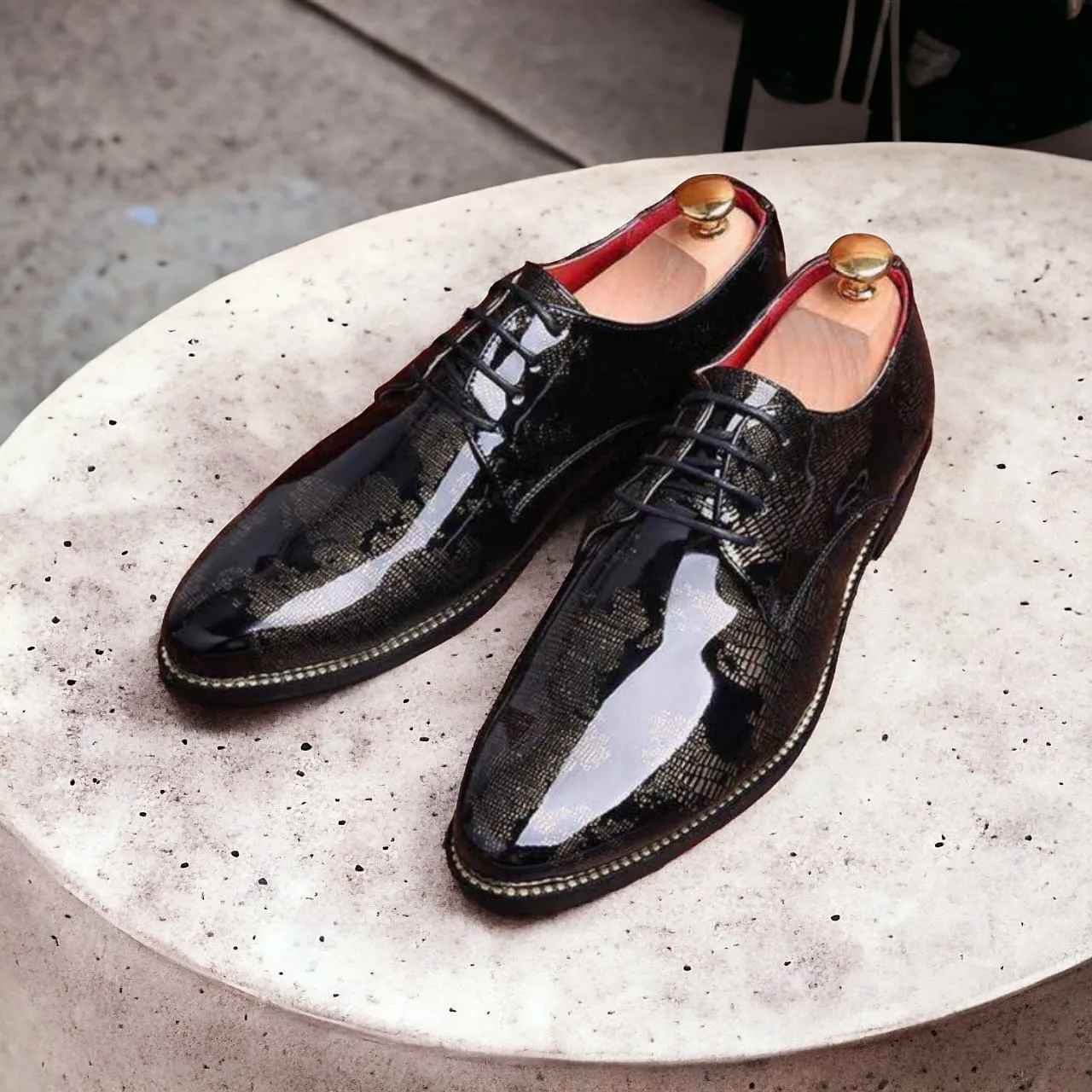 Men Fashion World Map Lace up Shoes