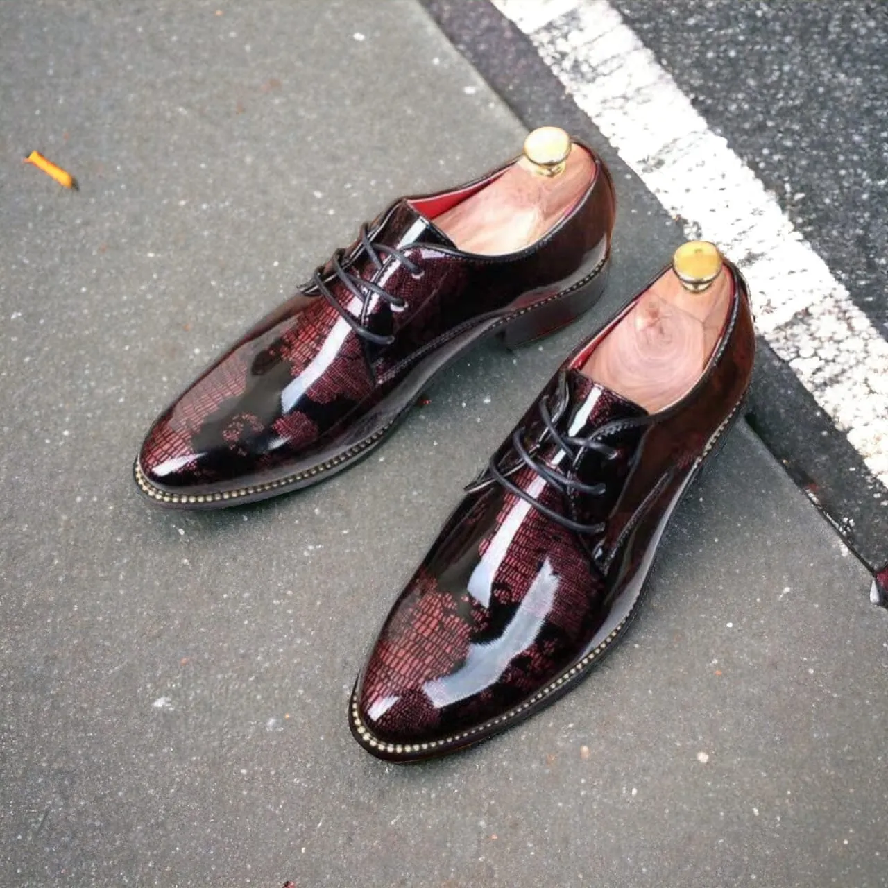 Men Fashion World Map Lace up Shoes