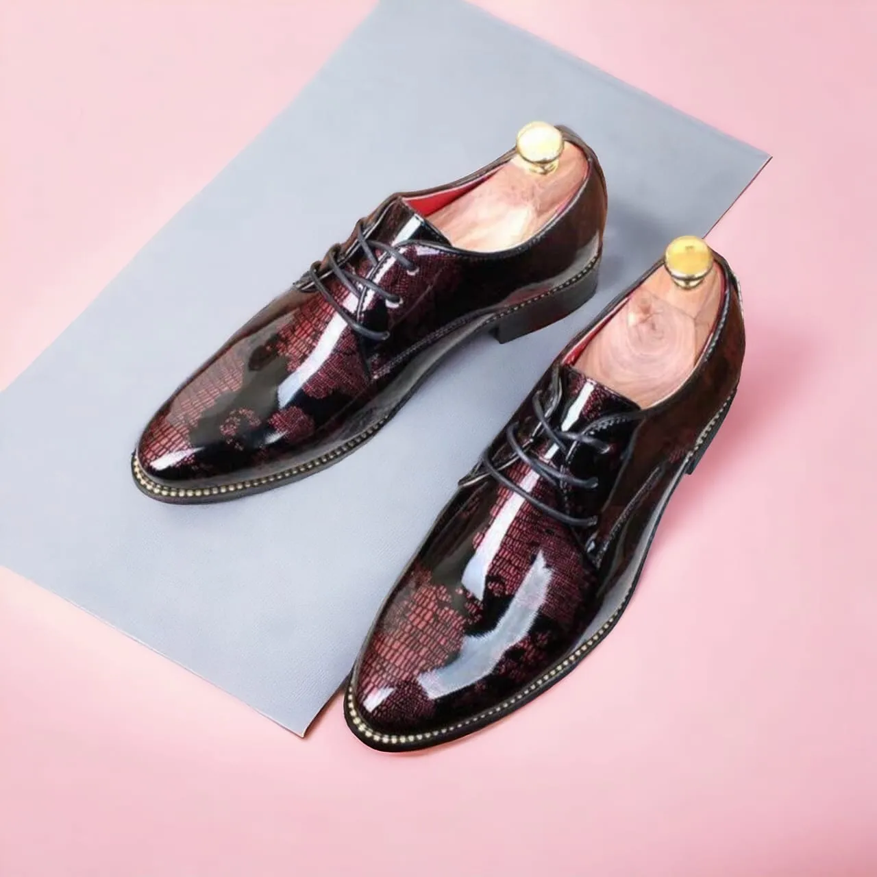 Men Fashion World Map Lace up Shoes