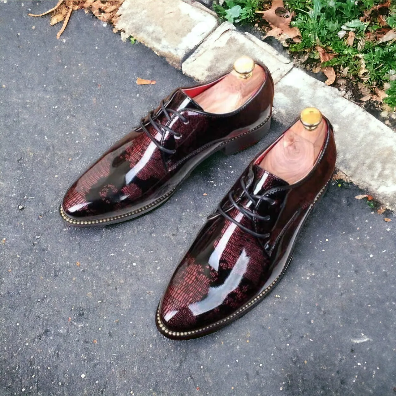 Men Fashion World Map Lace up Shoes