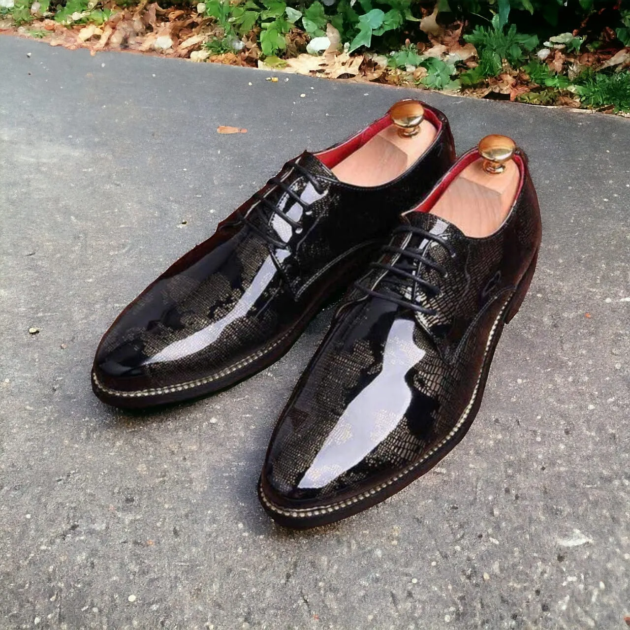 Men Fashion World Map Lace up Shoes